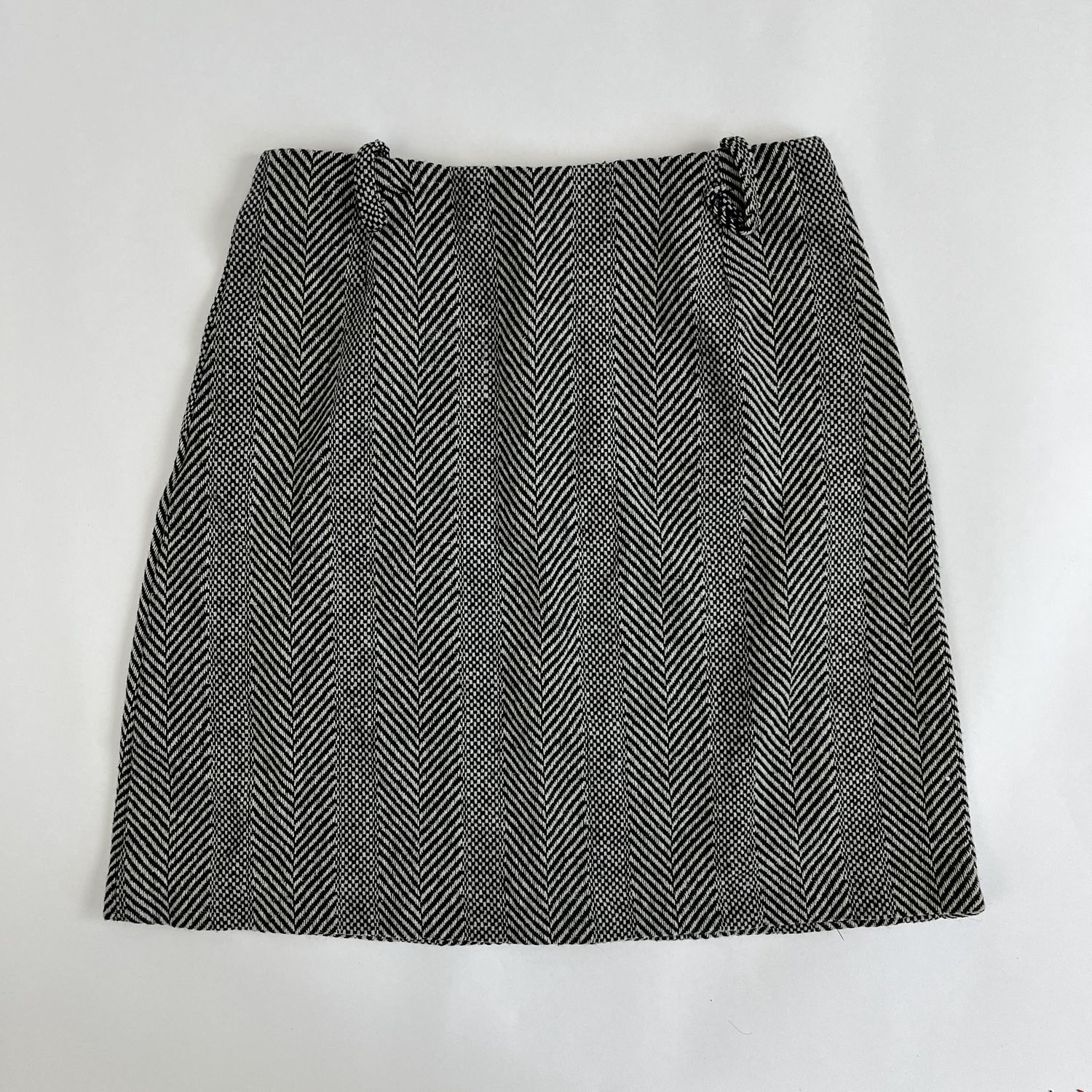 Black and White Wool Skirt