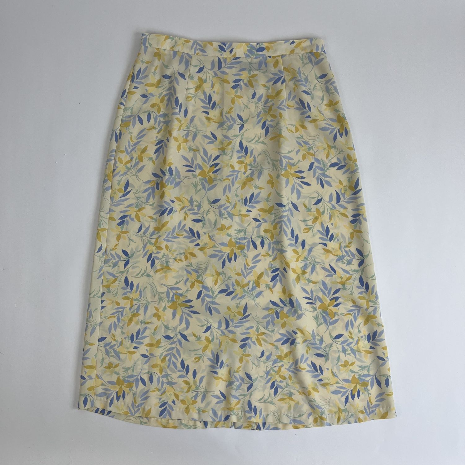 Vintage Yellow and Blue Floral Skirt