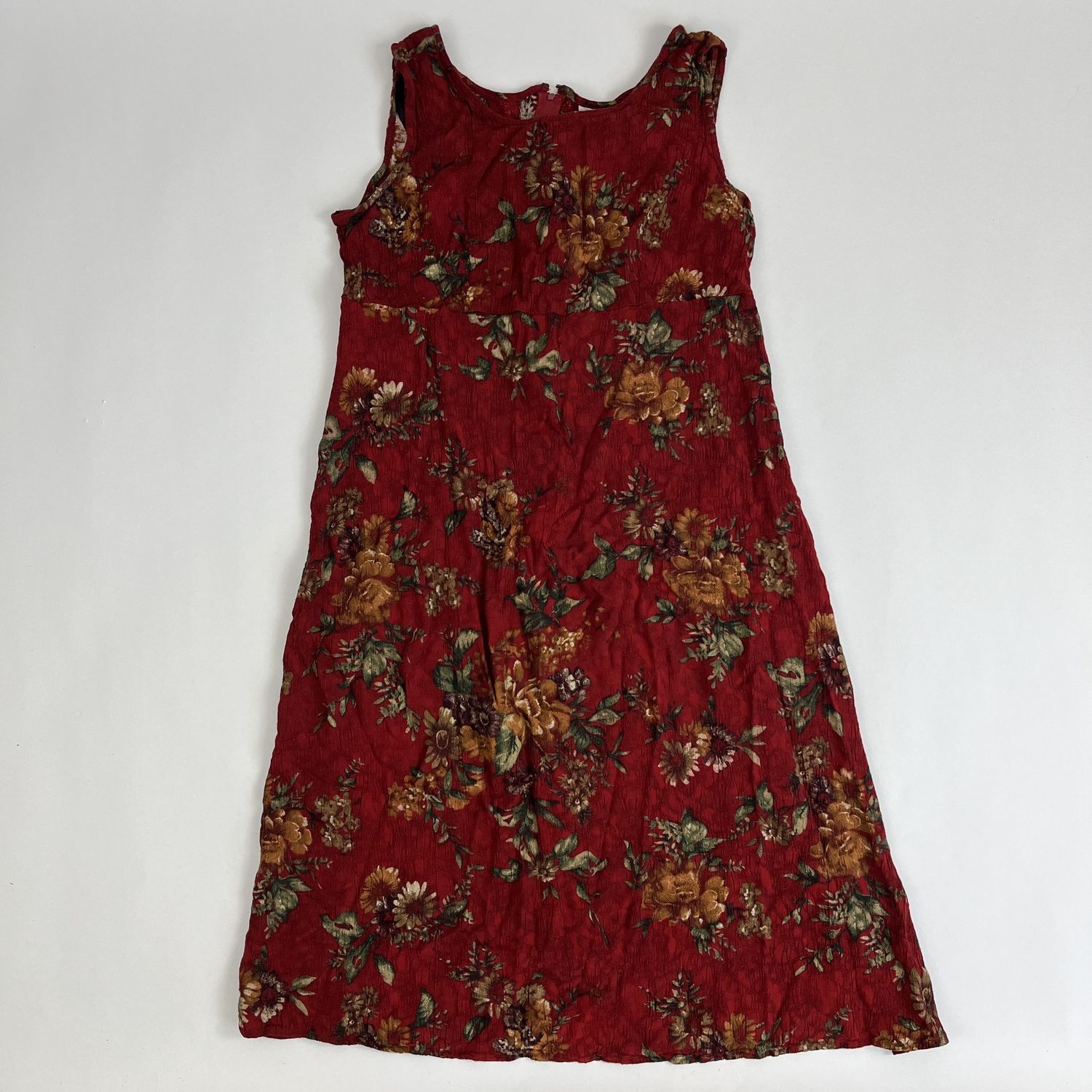 Red Specialty Weave Dress