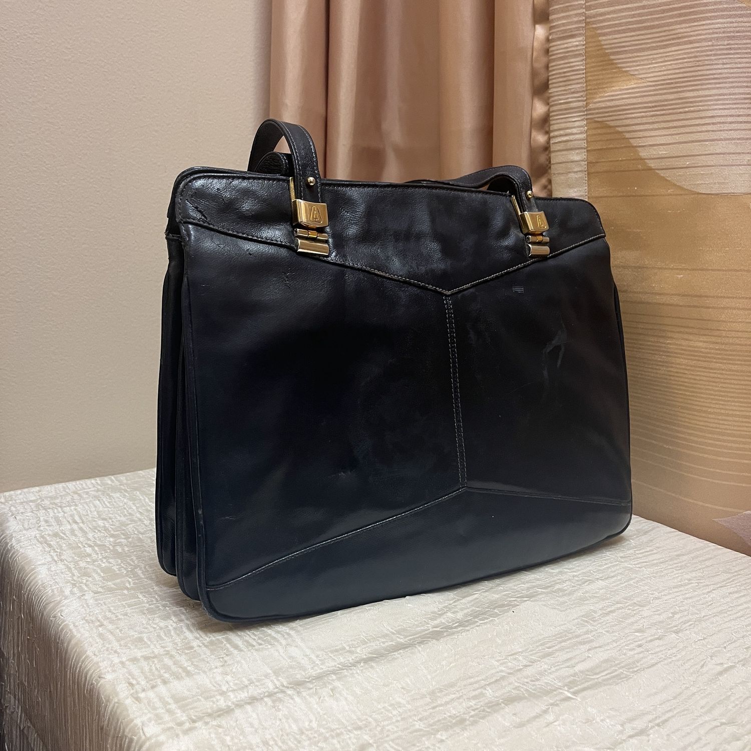 Navy Leather Bag