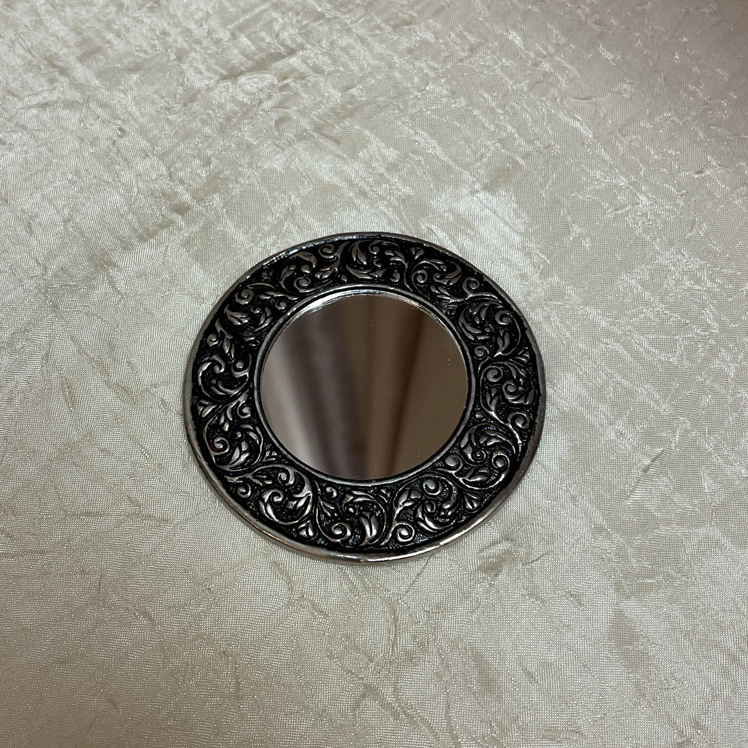 Antique Silver Purse Mirror