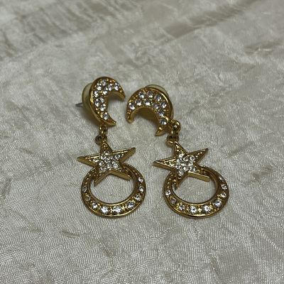 Golden Moon Star Earrings