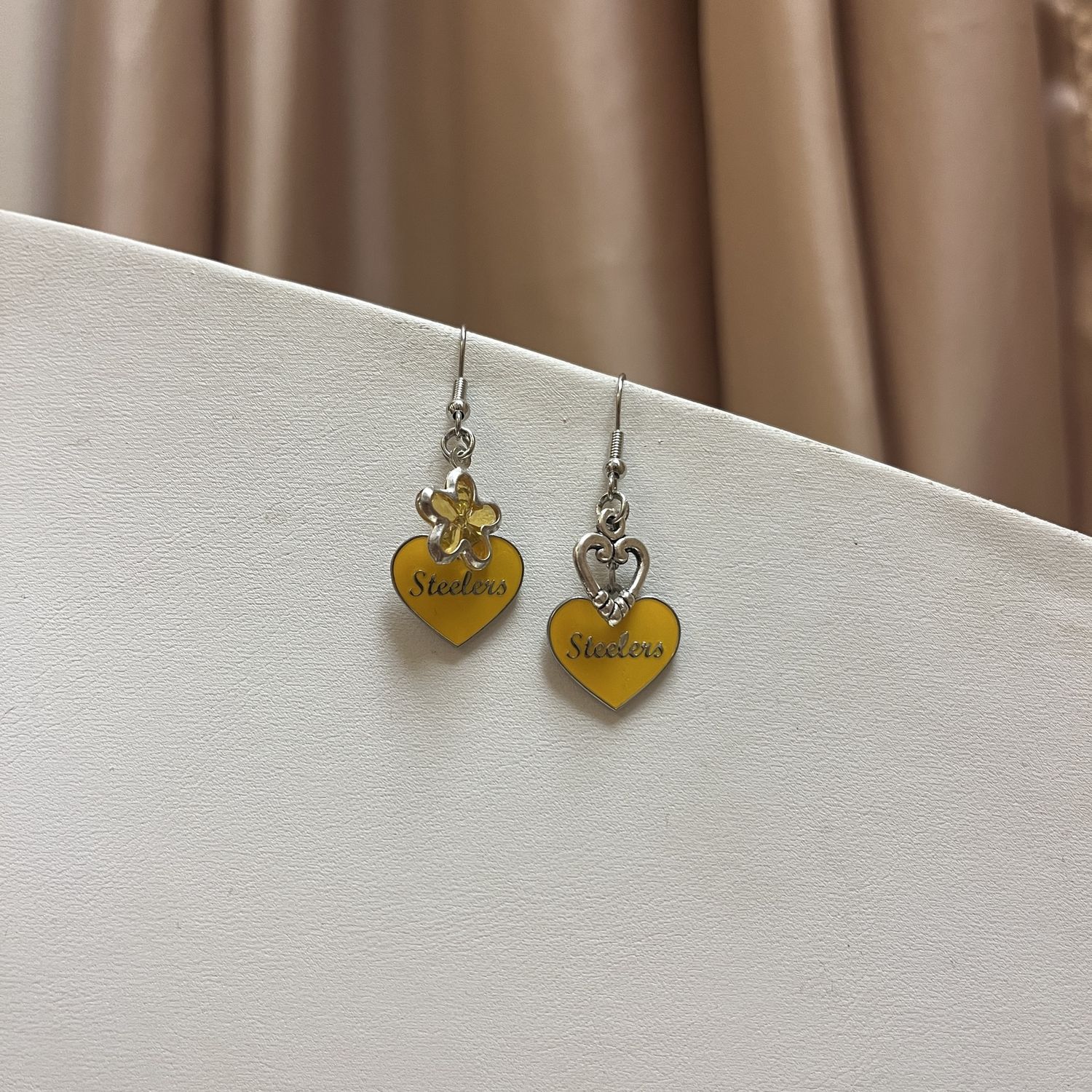 Steelers Heart Earrings