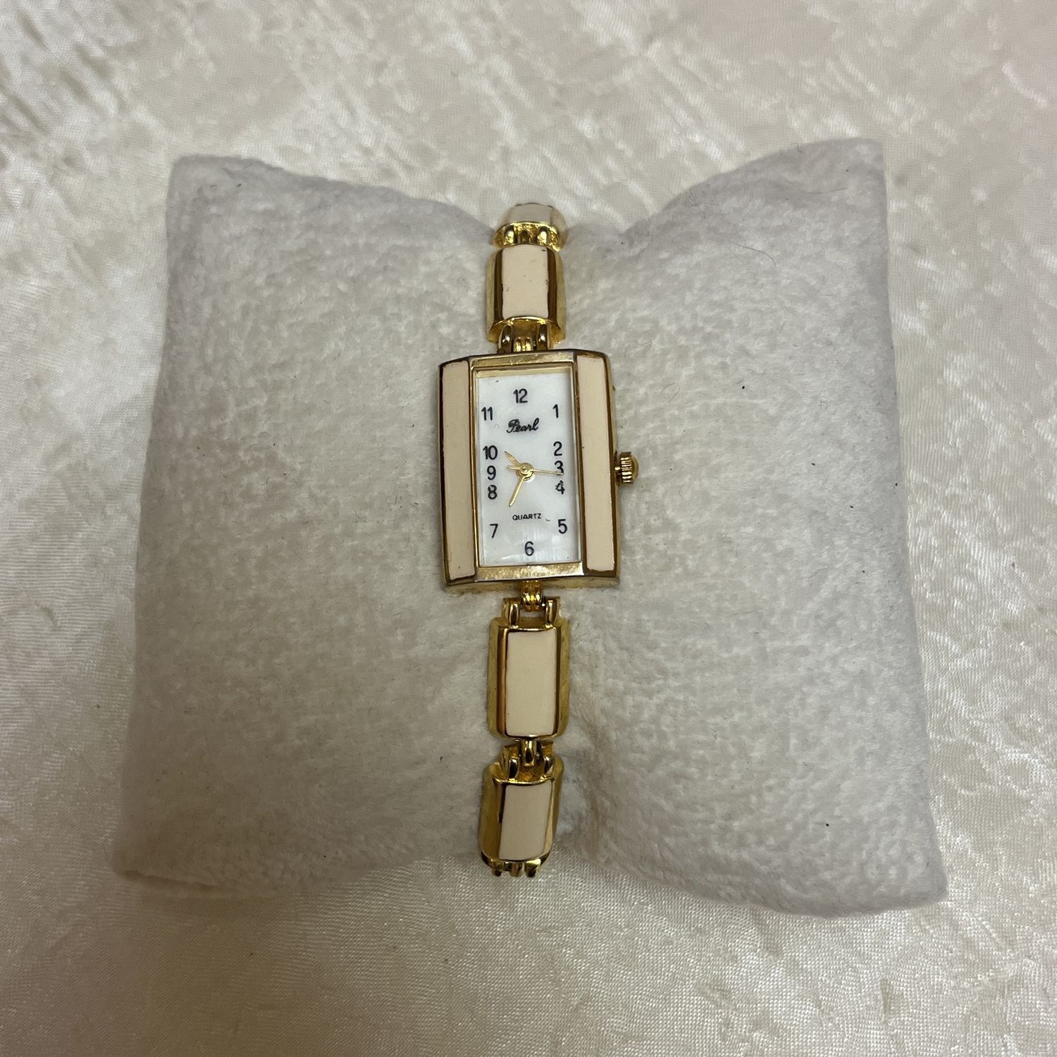 White Enamel Gold Watch