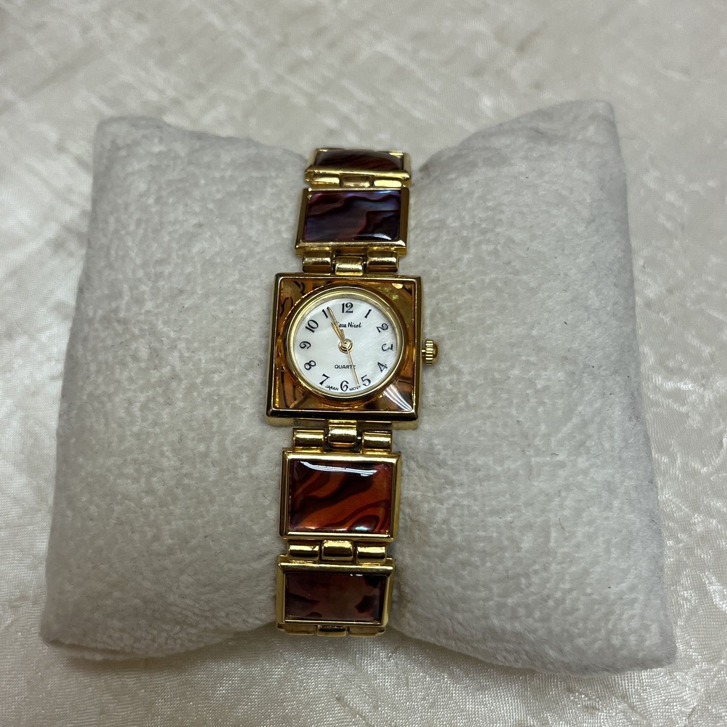 Multicolored Enamel Gold Watch