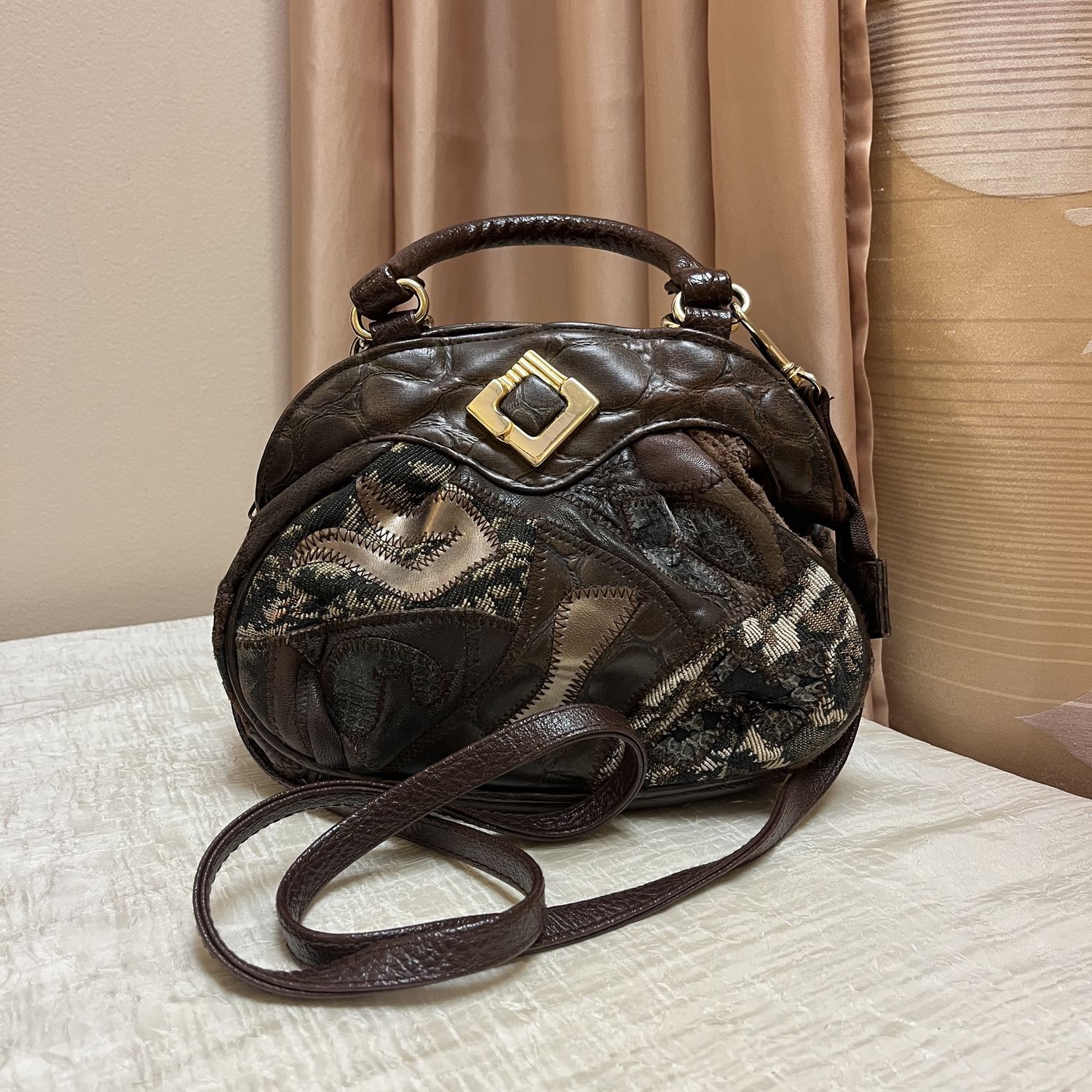 Brown Patchwork Purse