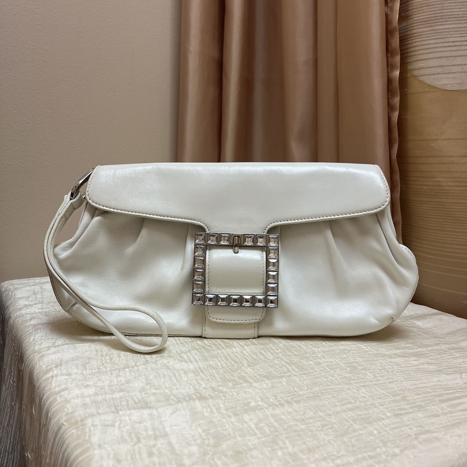 White Glam Wristlet