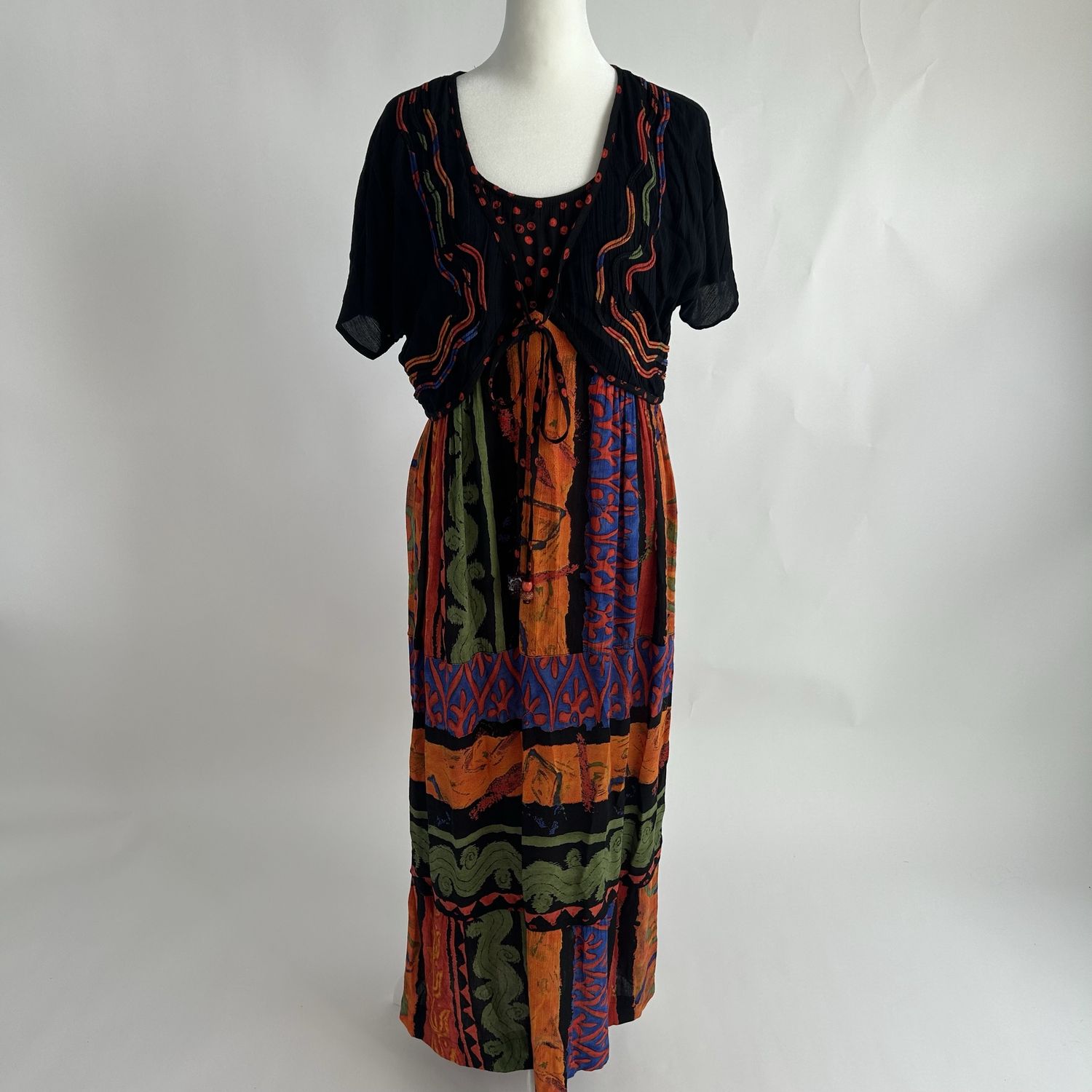 multi print retro dress