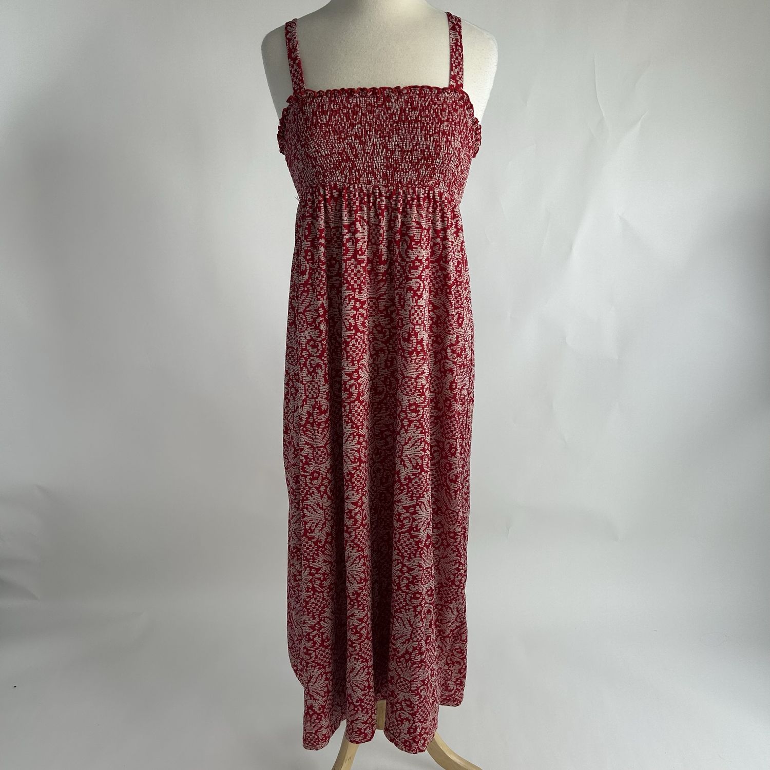 Red print stretch dress