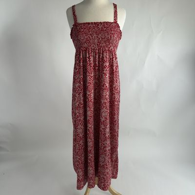 Red print stretch dress