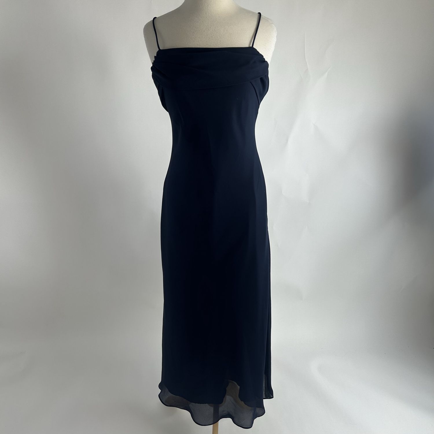 Navy bow back gown