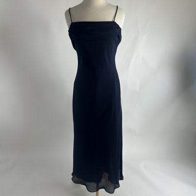Navy bow back gown