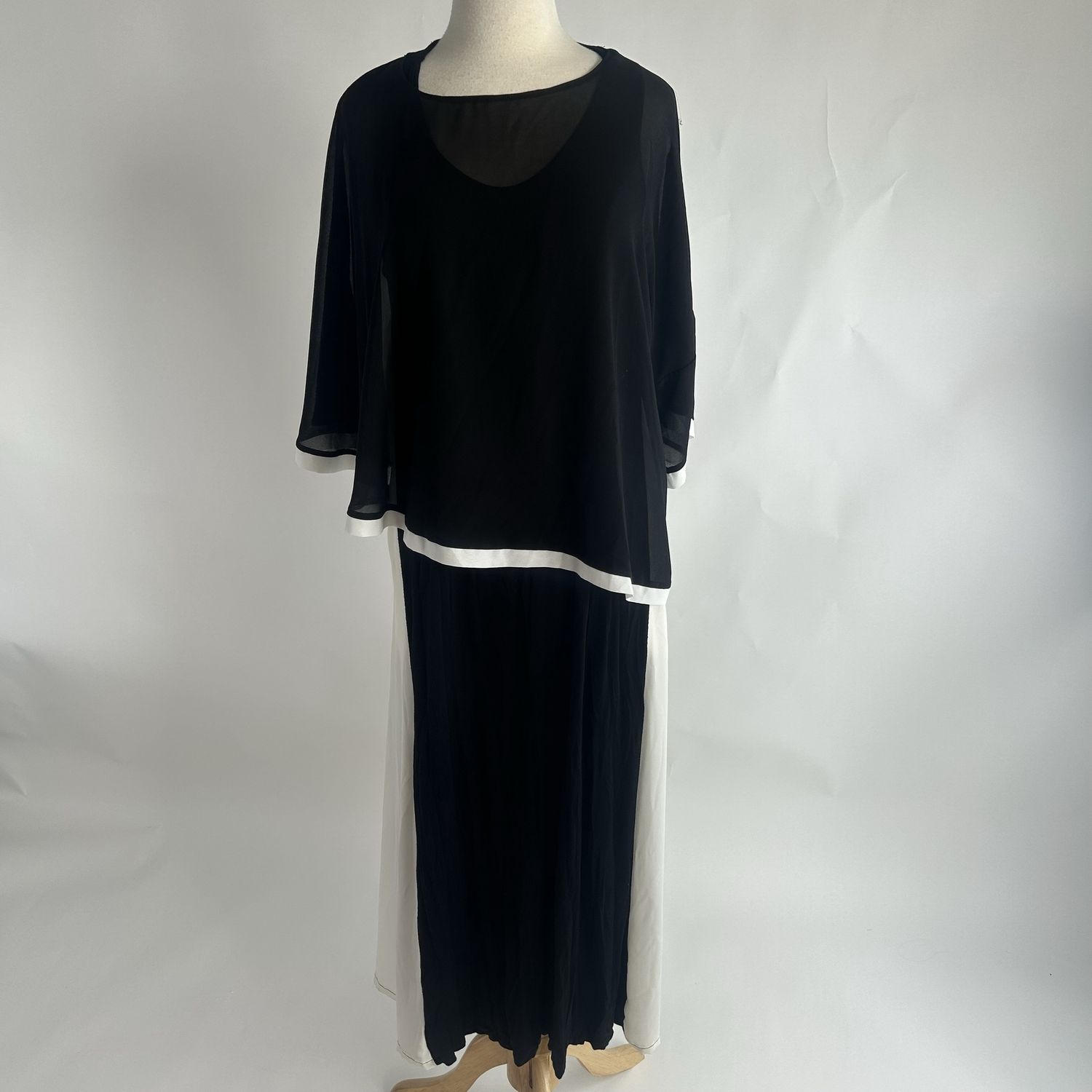 B and w poncho dress