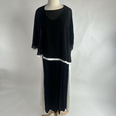 B and w poncho dress