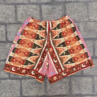 Orange Printed Jorts