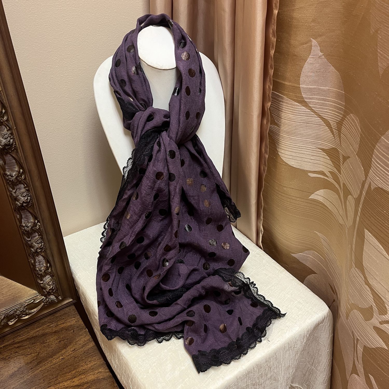 Purple Polka Dot Scarf