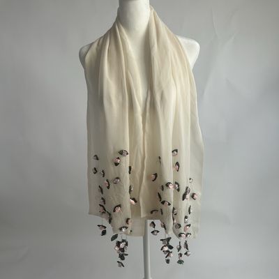Rose beaded scarf