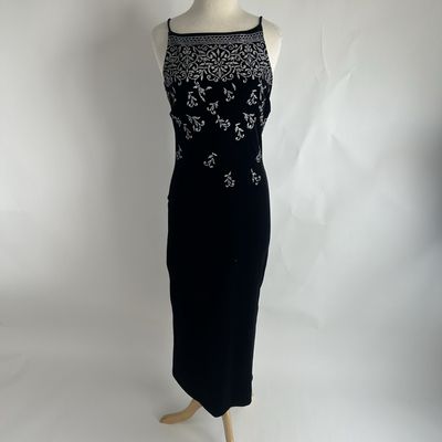 Sparkle black velvet gown
