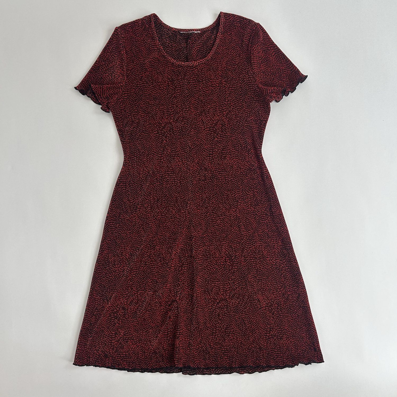 Red and black textured dress