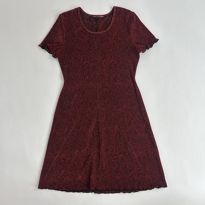 Red and black textured dress