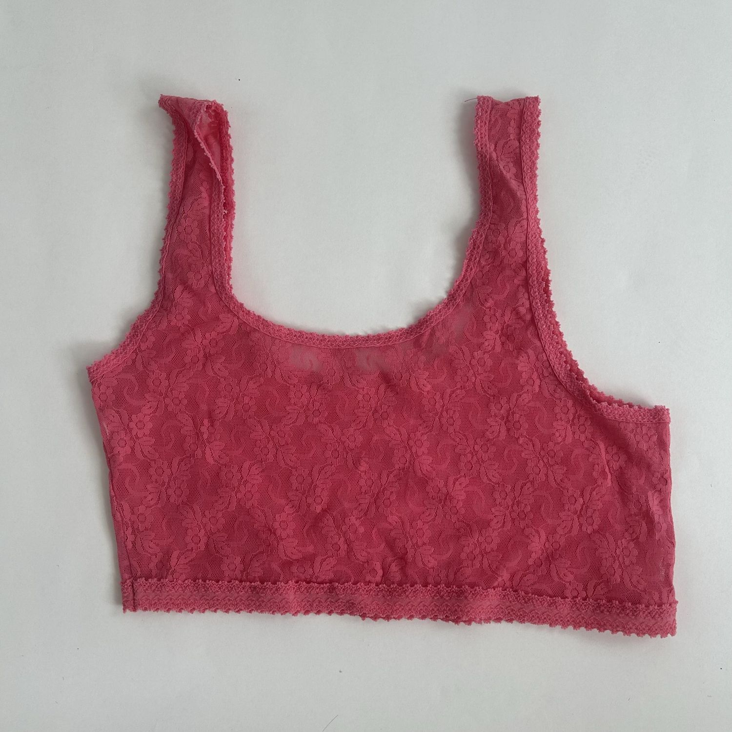 Pink lace bra