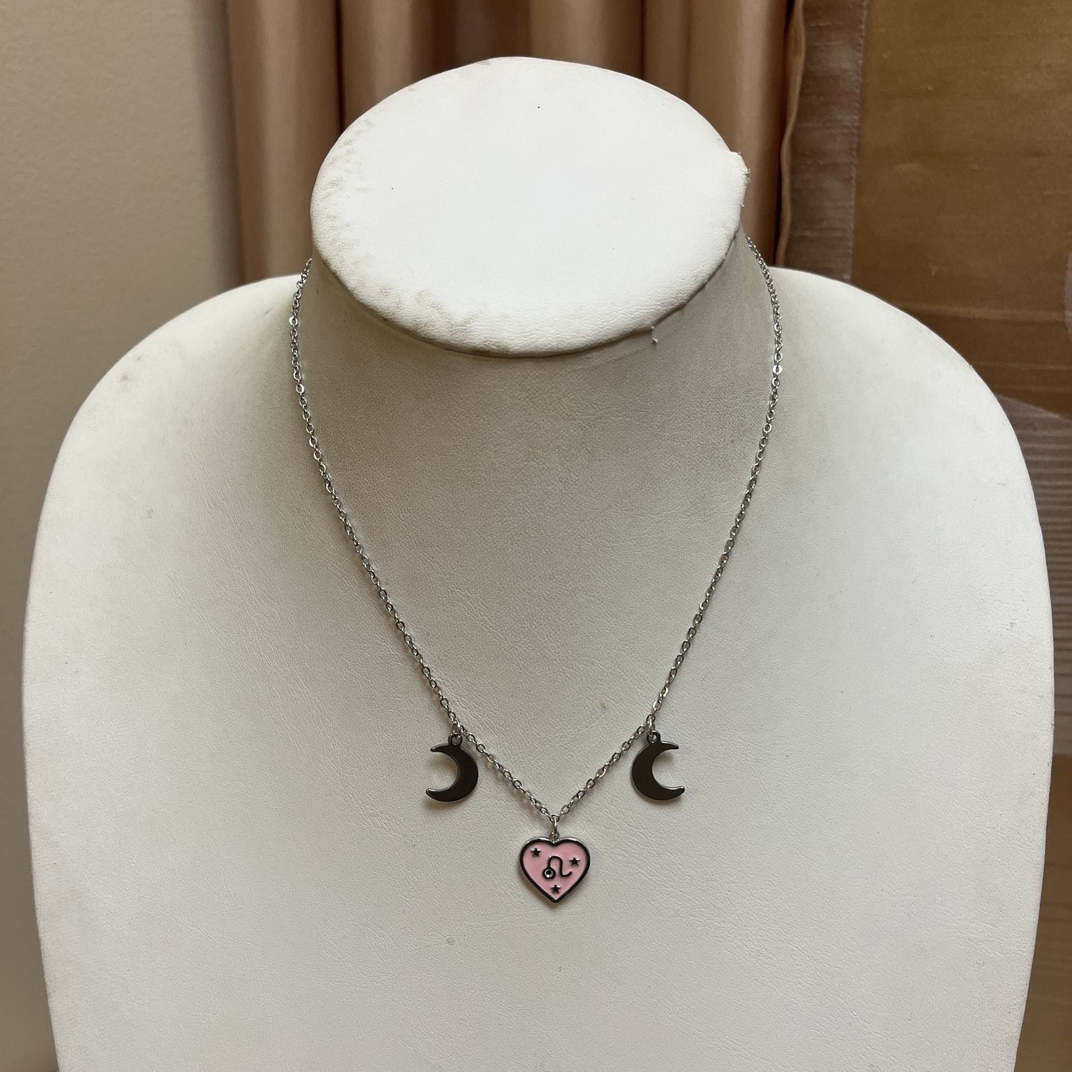 leo moon heart necklace