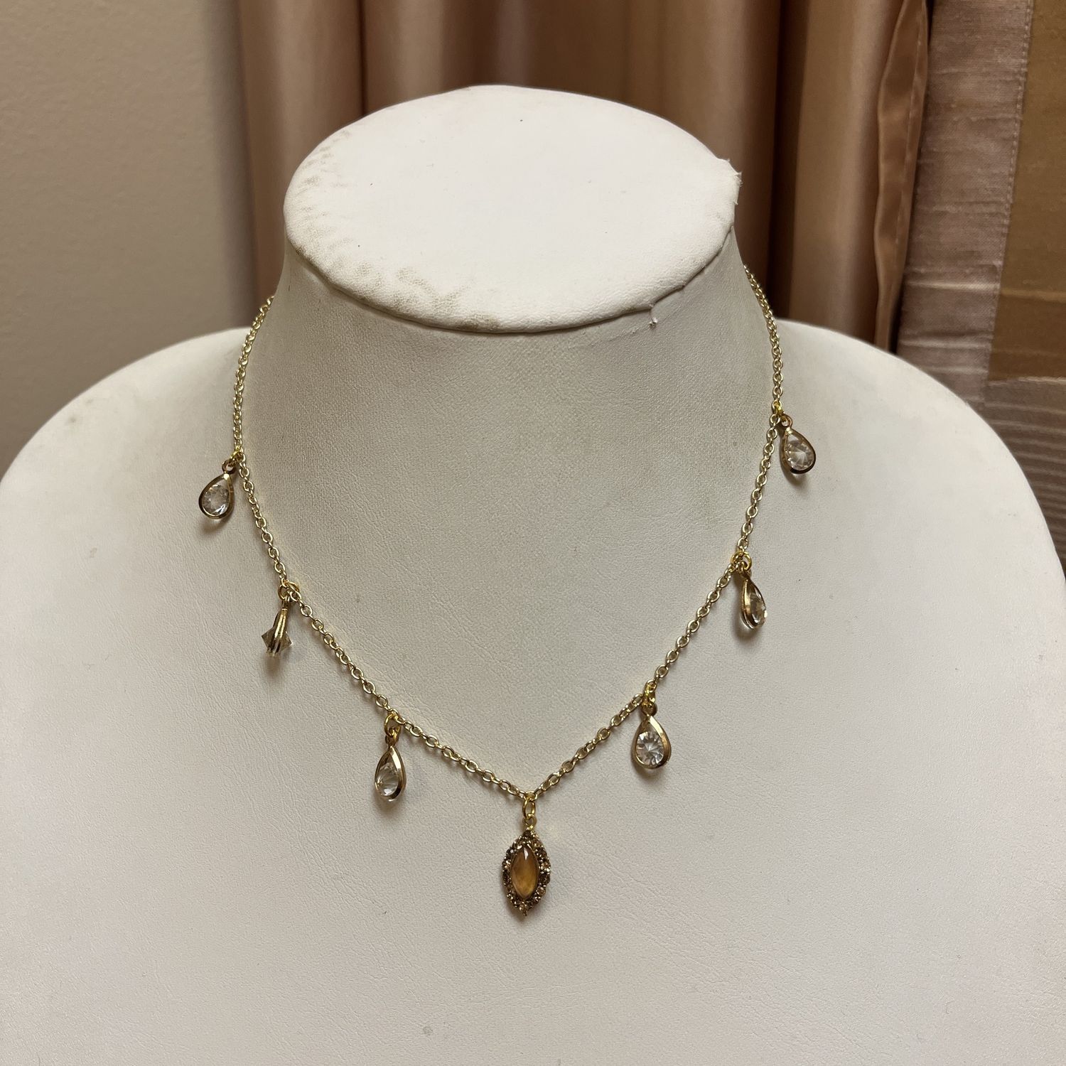 Clear Teardrop Necklace