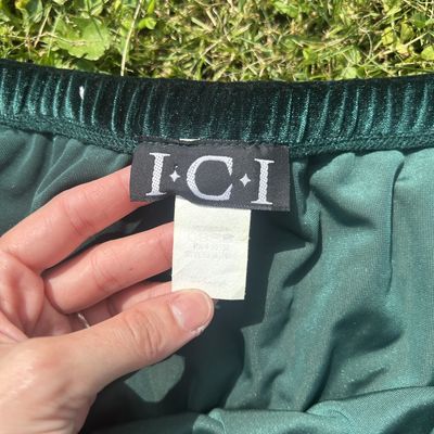 green velvet skirt