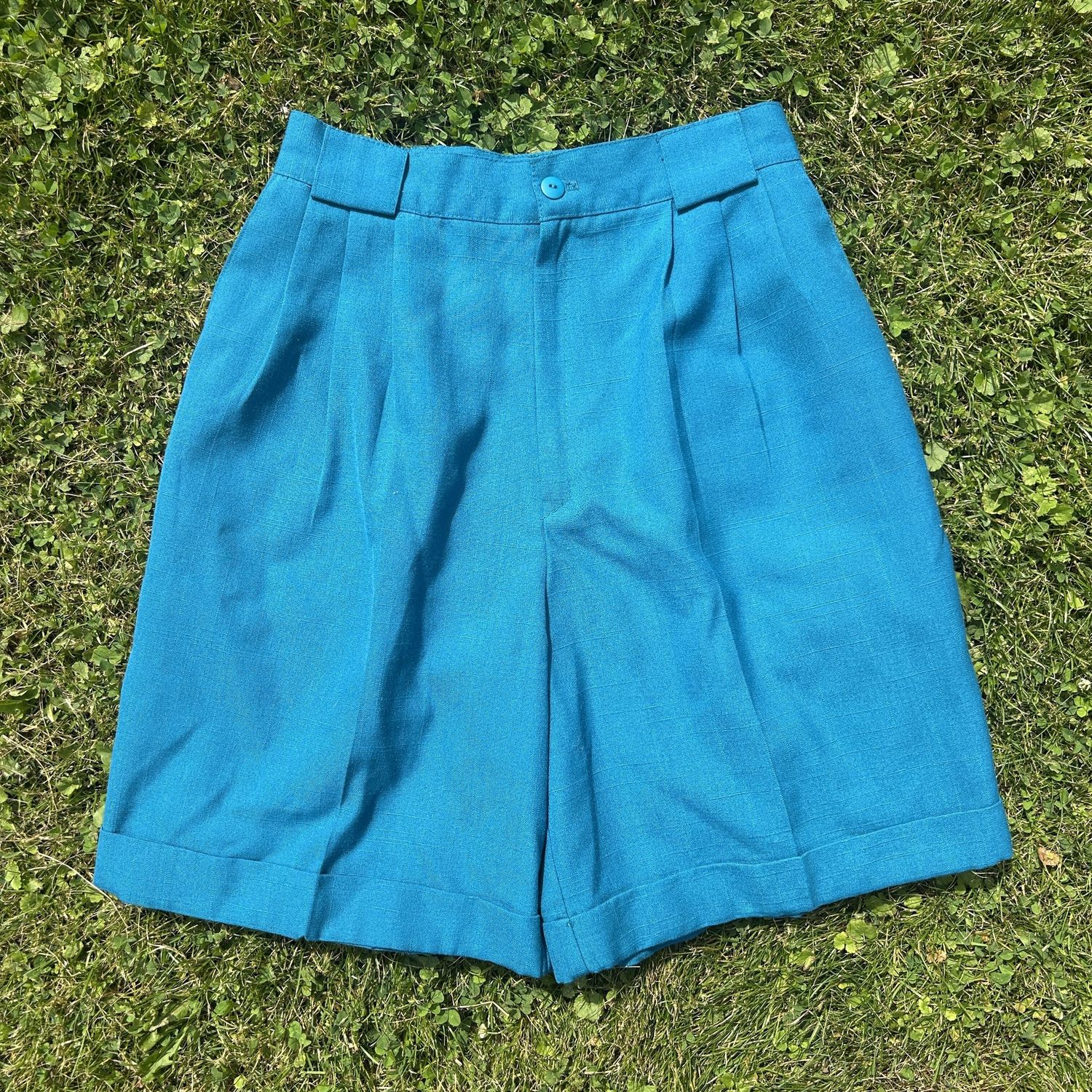 teal shorts