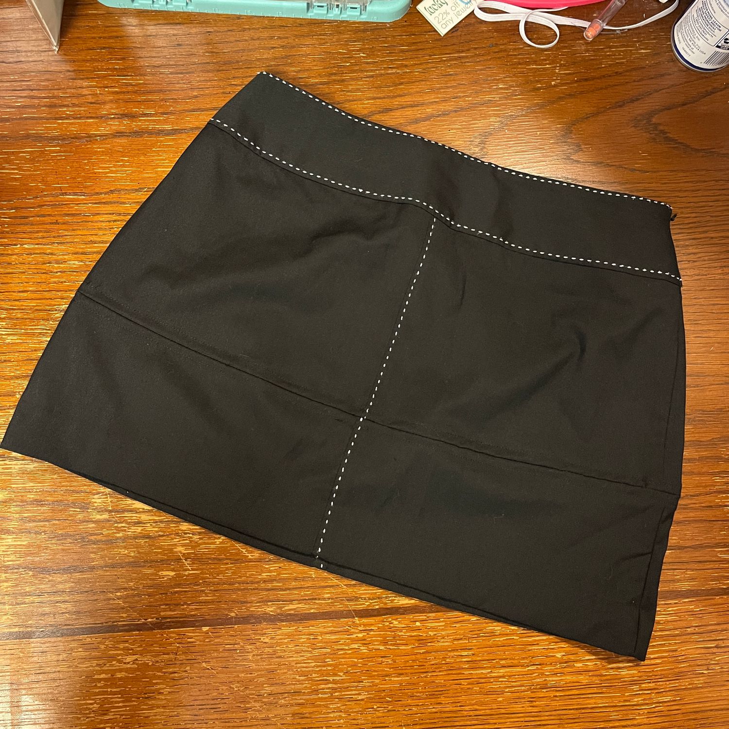 black stitch skirt