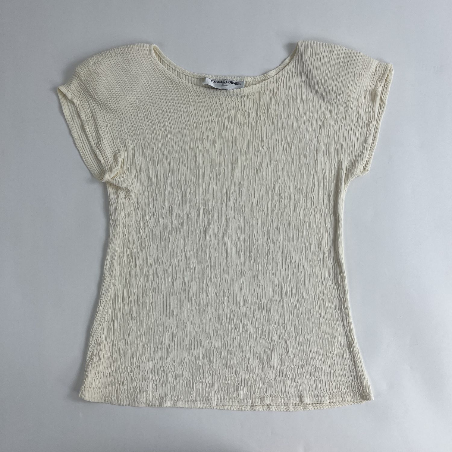 cream crepe top