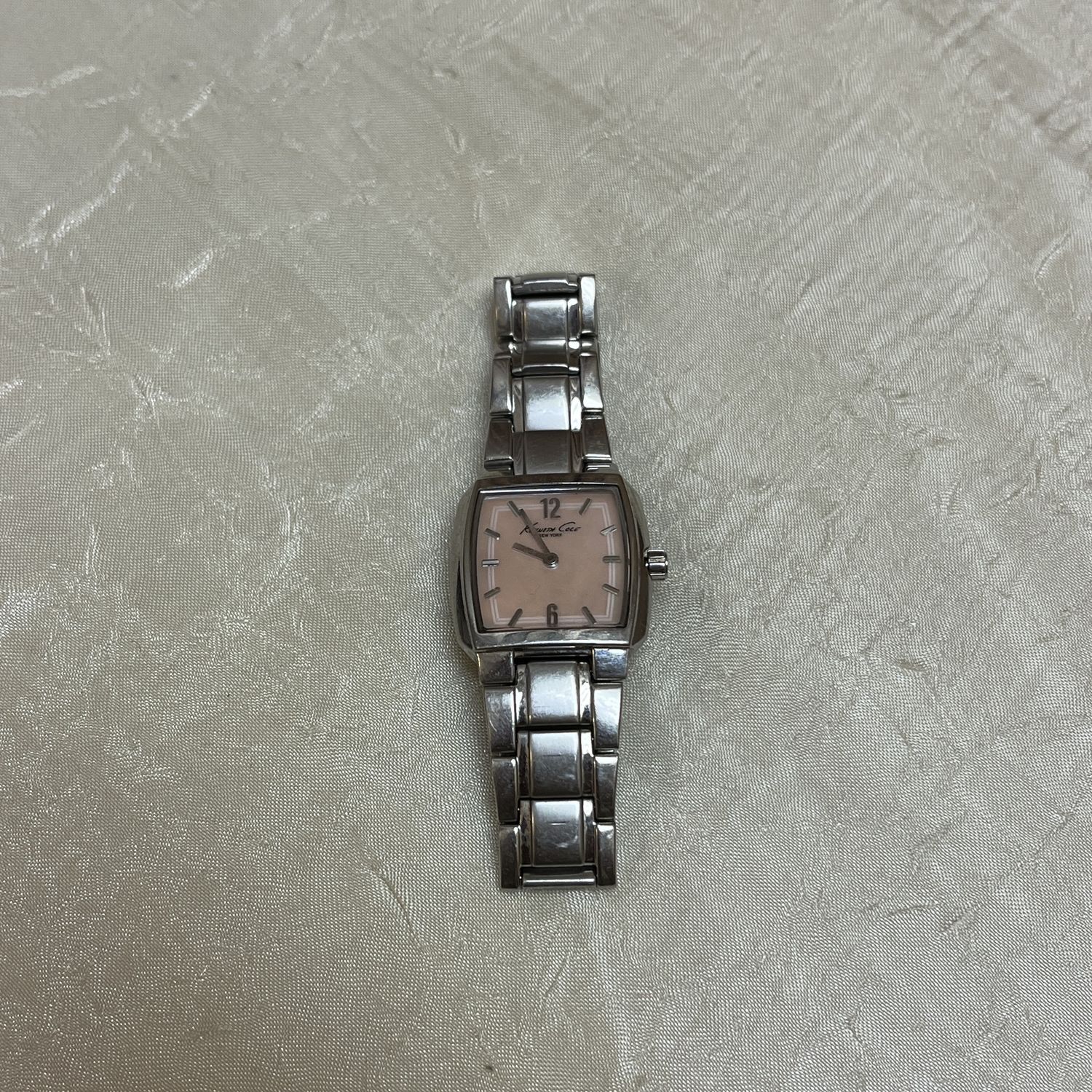 Pink Face Silver Watch