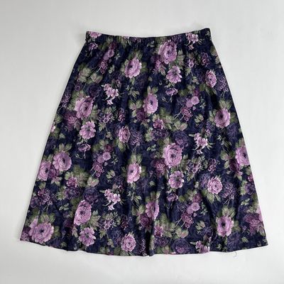 Purple Floral Skirt