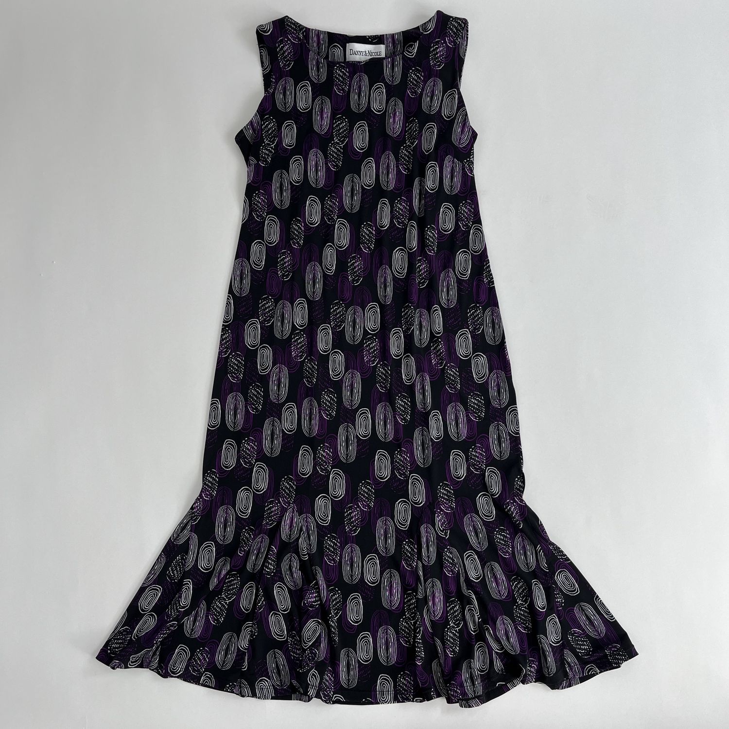 Purple Oval Flounce Dress