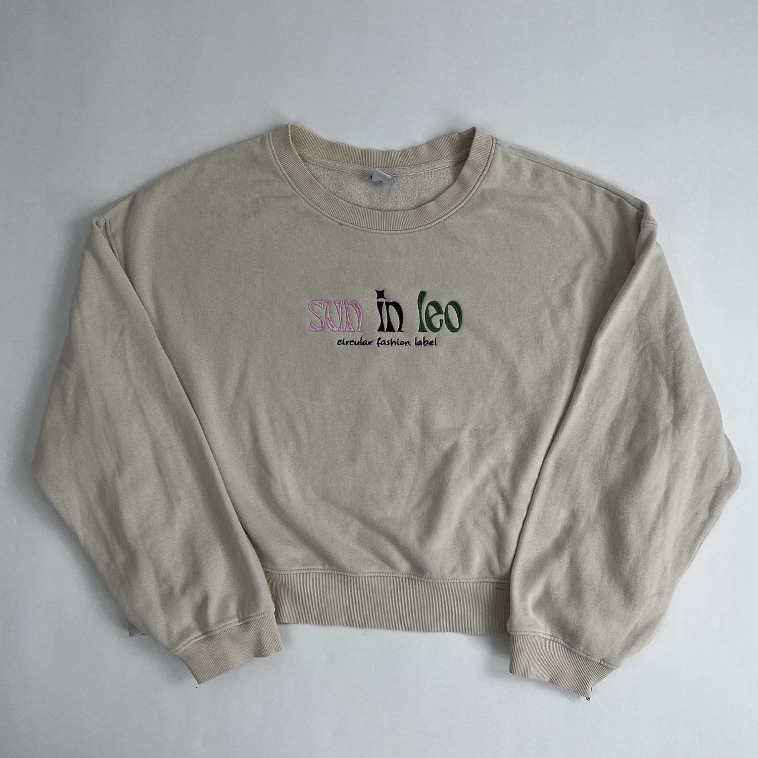 Sun in Leo Logo Embroidery, Style: Tan Crewneck