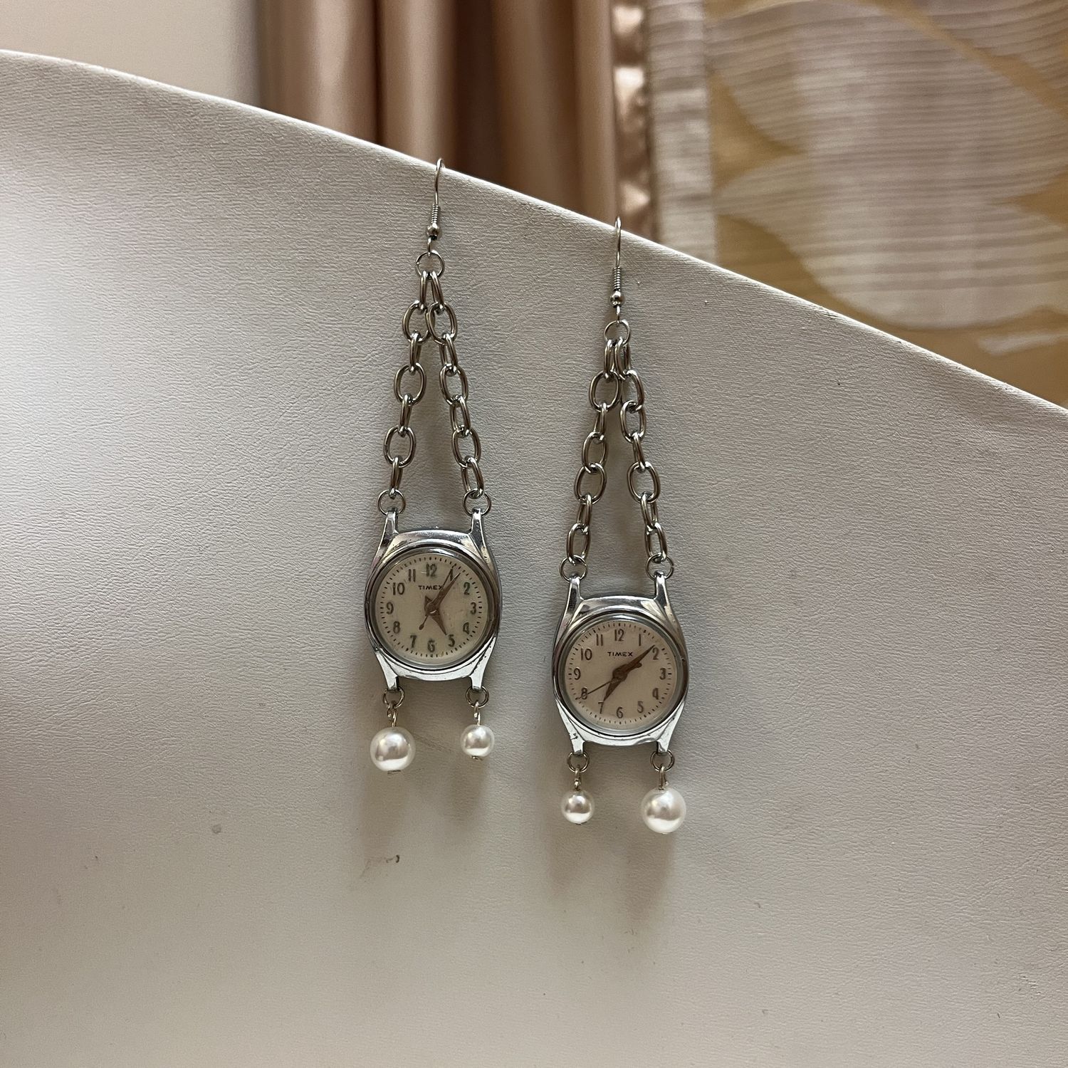 Silver Watch Earrings