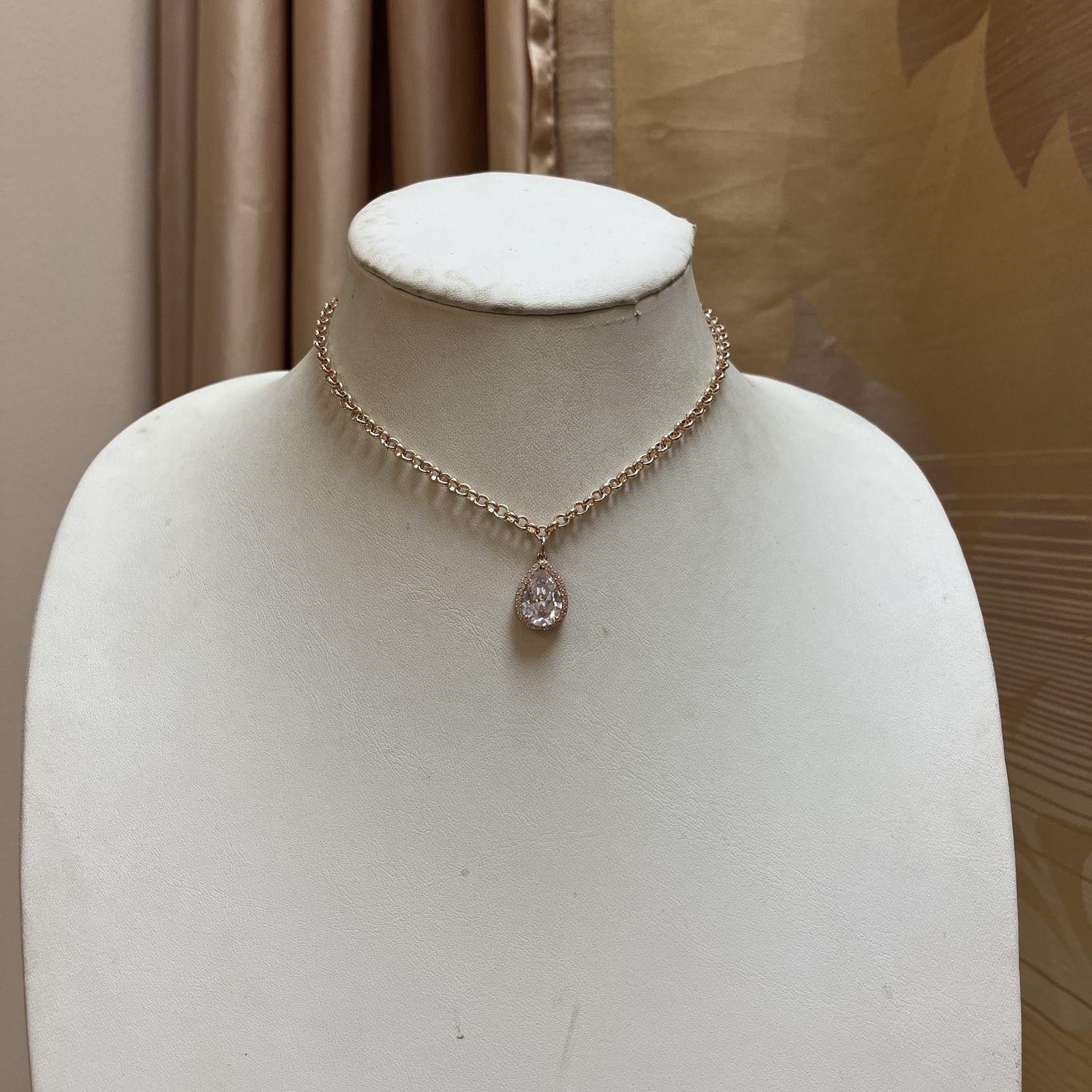 Rose Gold Tear Drop Necklace