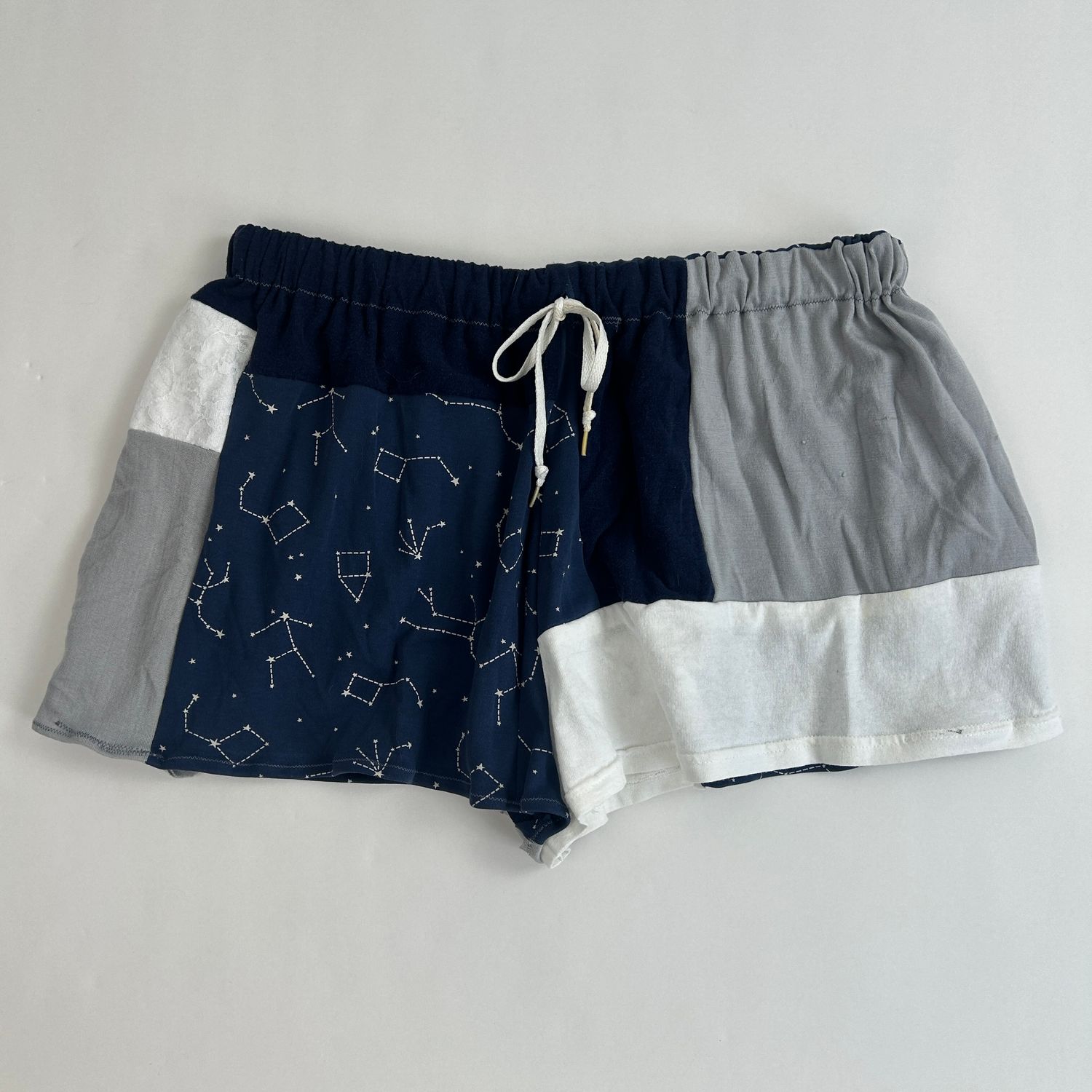 patchwork constellation shorts