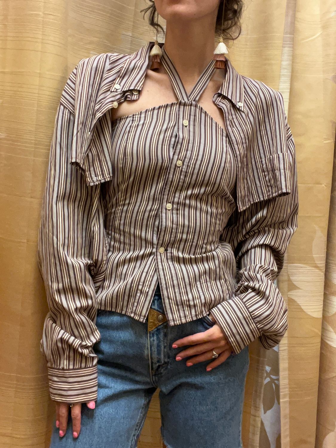 Stripe Two Piece Business Top