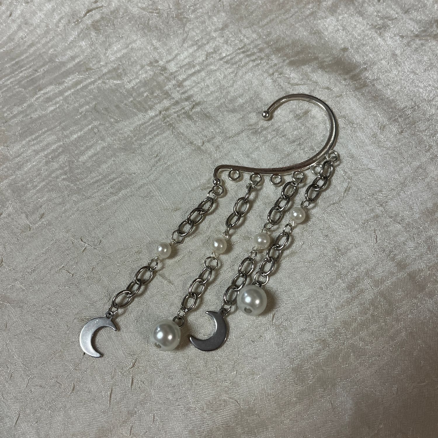 Moon and Pearl Ear cuff