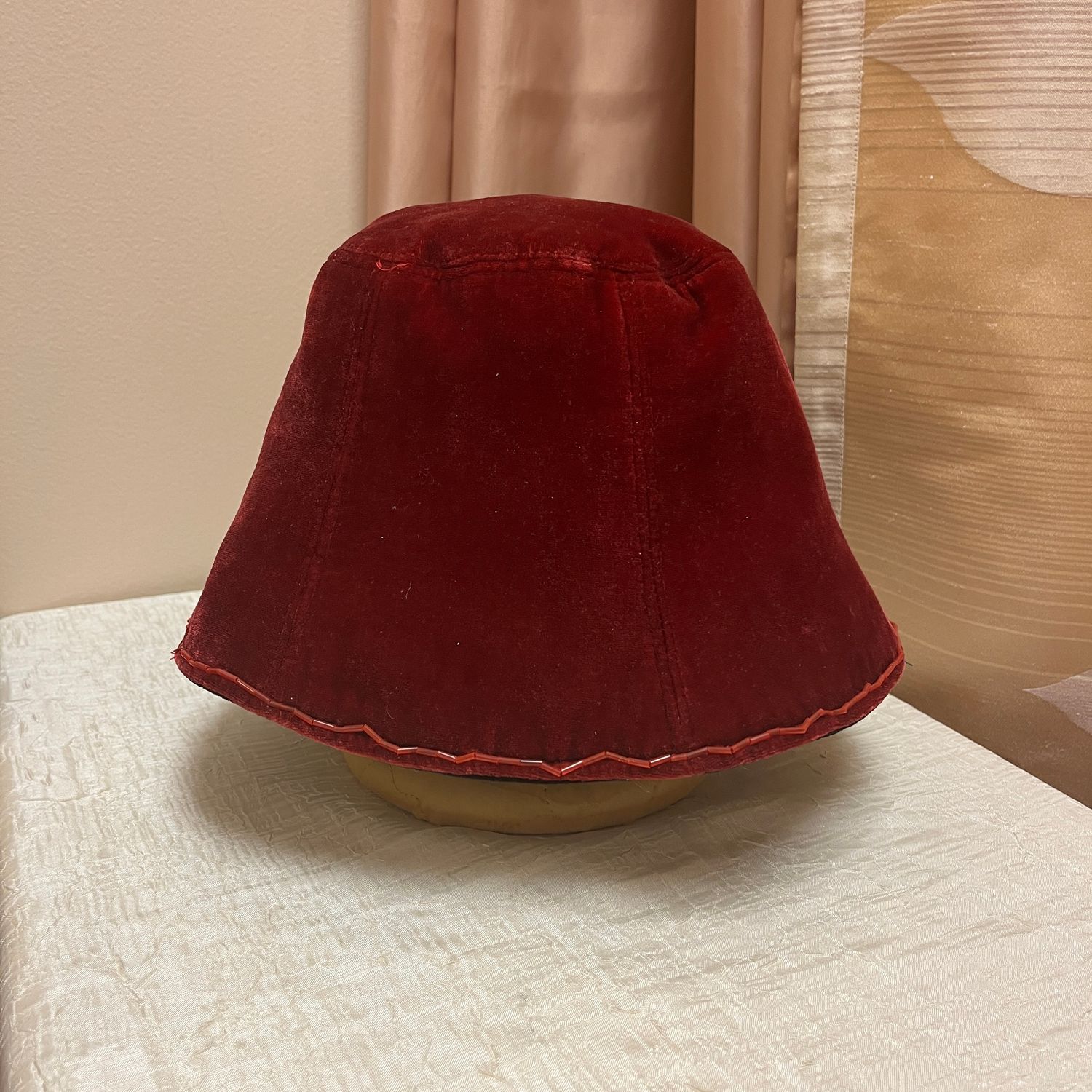 Reversible Red &amp; Black Velvet Hat
