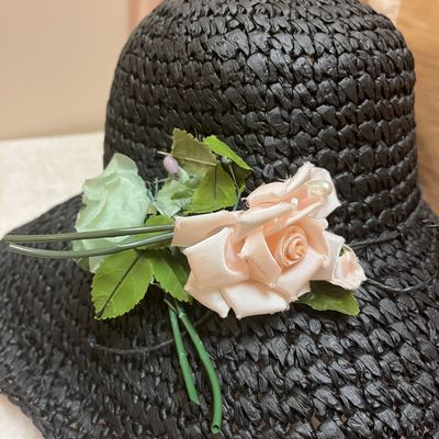 Black Rose Floppy Hat