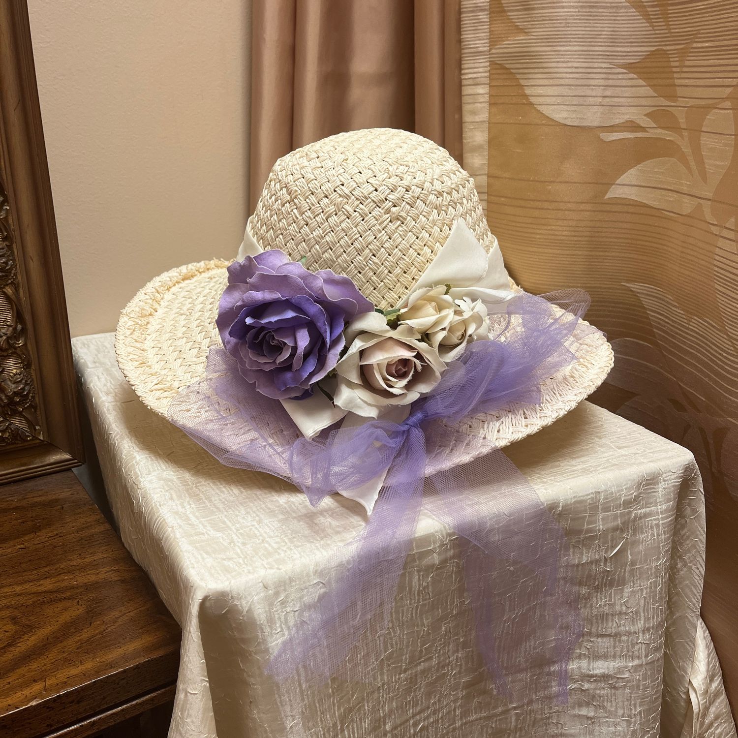 Purple Floral Sun Hat