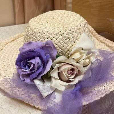 Purple Floral Sun Hat