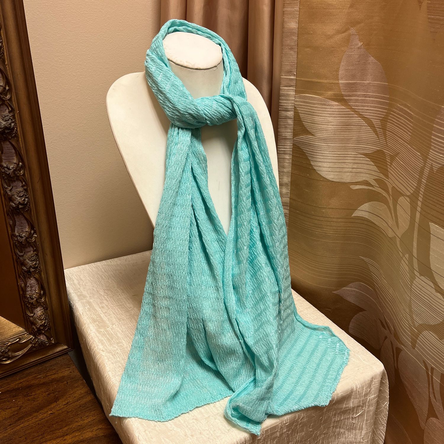 Blue Knit Scarf