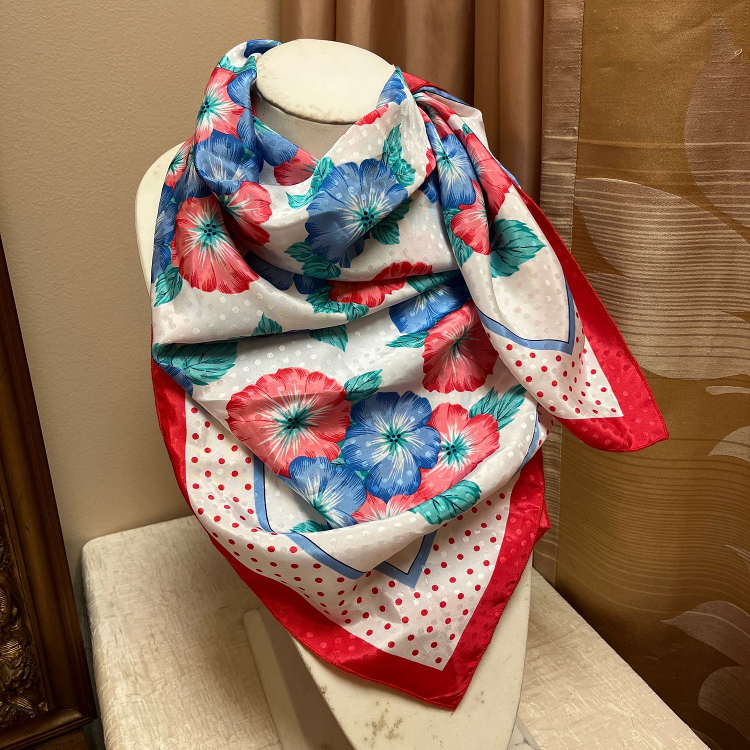 Polka Dot Flower Scarf