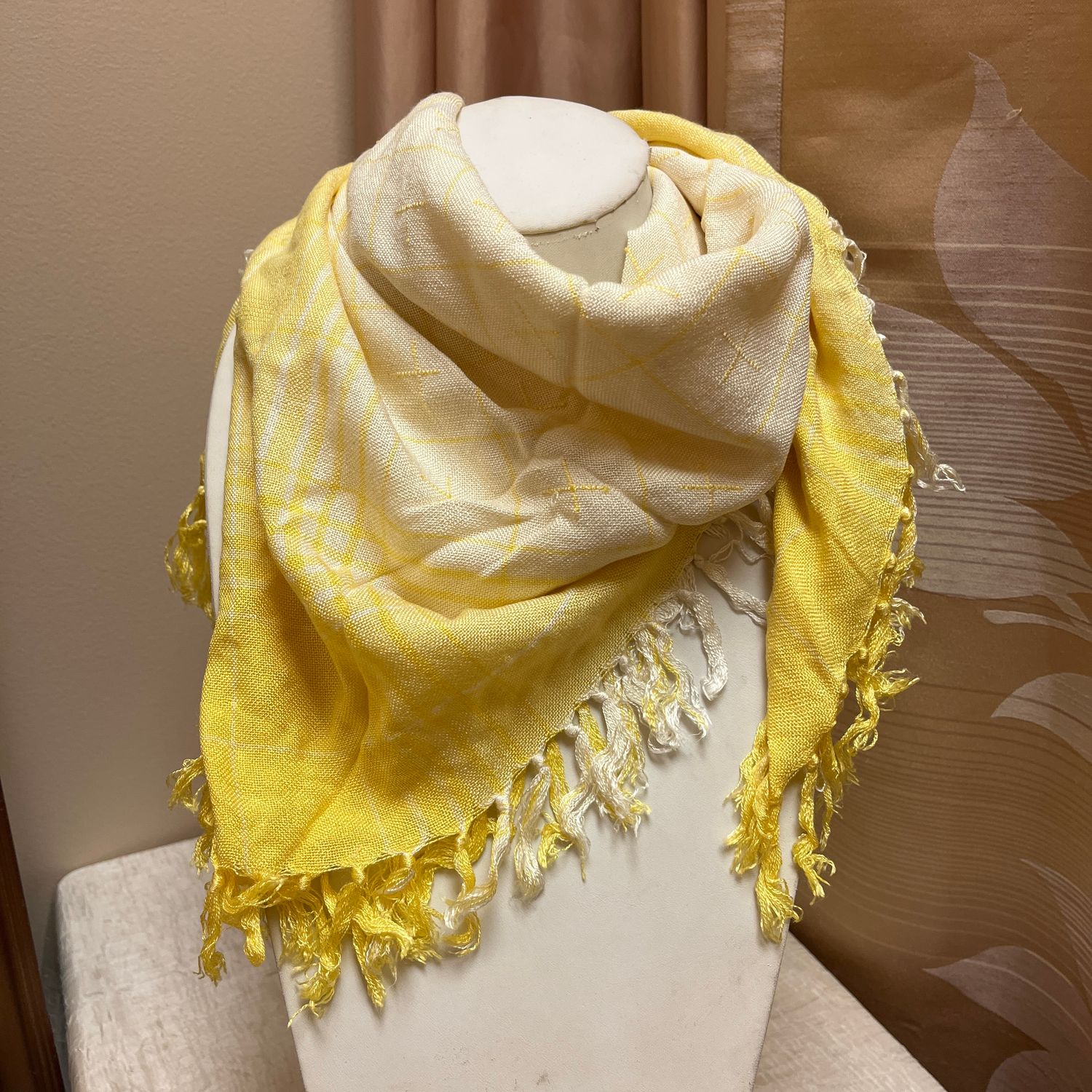 Yellow Fringe Scarf