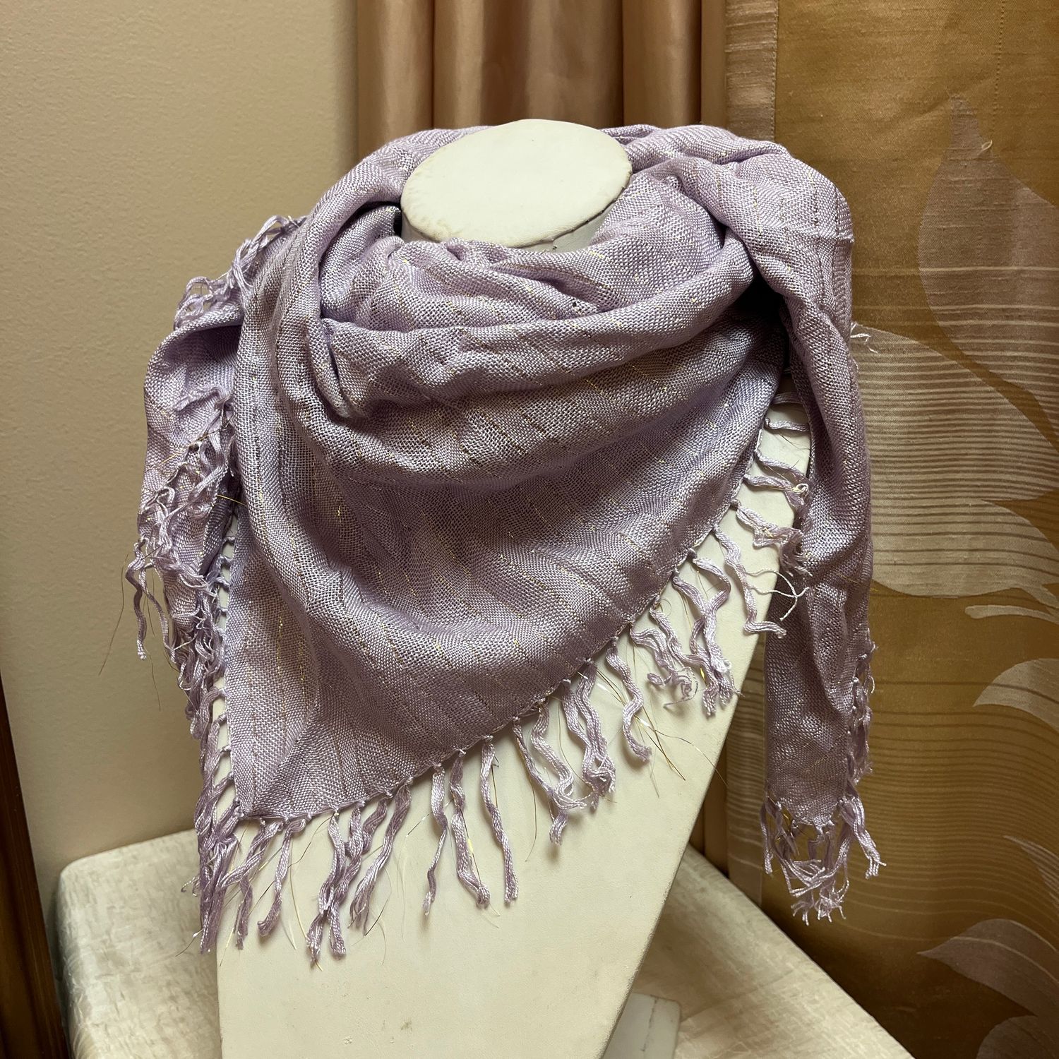 Purple Fringe Scarf