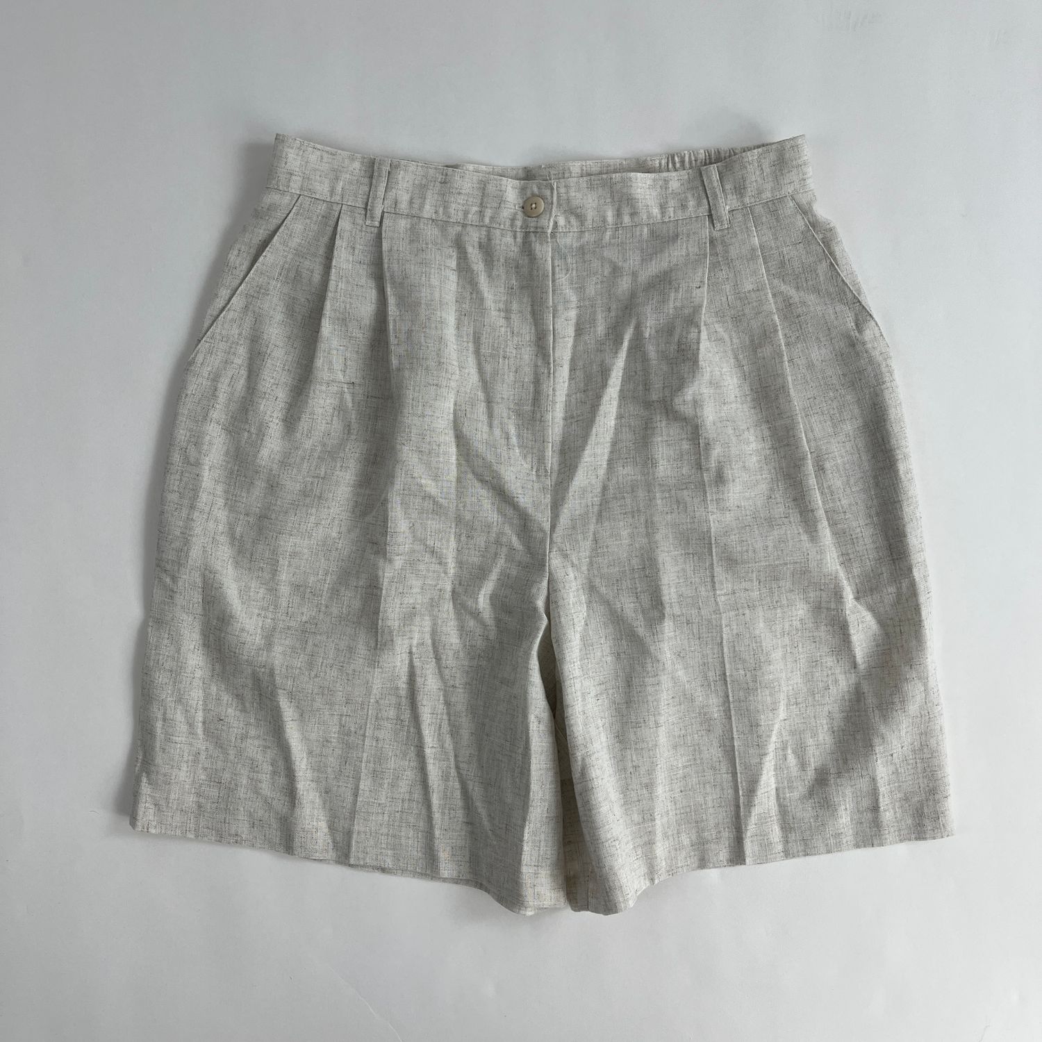Pleated Linen Shorts