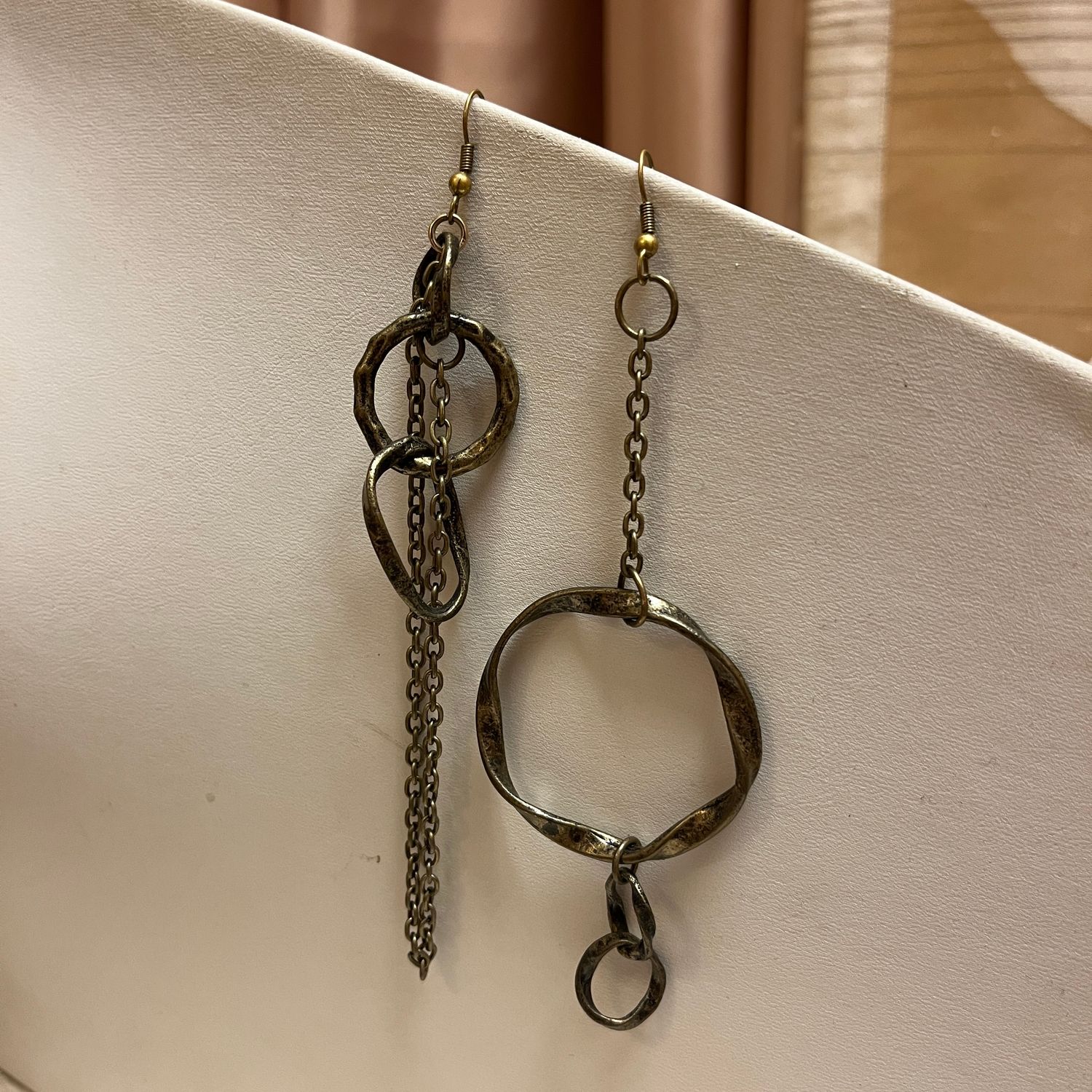 Asymmetrical Bronze Earrings